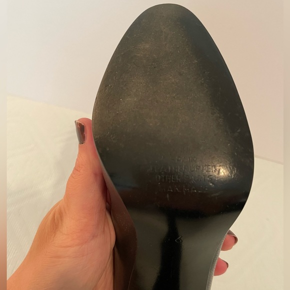 Vintage Norma Kamali Black Leather Pumps, Size 6 - Picture 8 of 8